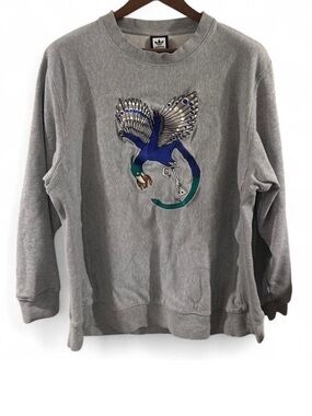 Retro Men’s AdidasxAlltimers Gray Crewneck Sweatshirt w/ Embroidery Size XL